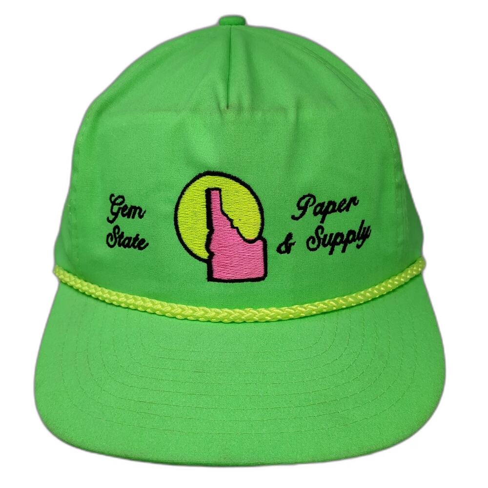 NissinTrucker Green One Size Idaho Gem State Paper & Supply Rope Slideback Hat